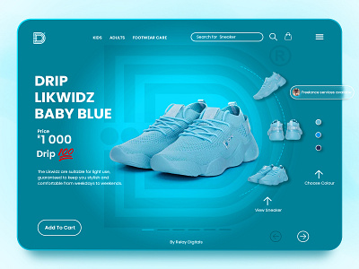 Drip Footwear UX/UI Landing Page Concept Design