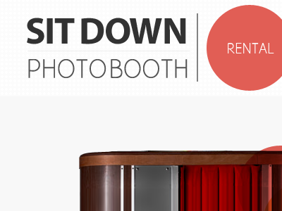 Simple photo booth rental site design header logo texture