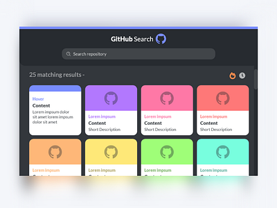 GitHub Repository Search website concept app design flat interface minimal ui ui design uiux ux web website