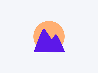 Mountain app branding design flat icon logo minimal ui design vector