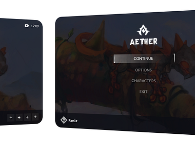 🎮💜 Aether game interface design design flat game game ui illustration interface ui ui design uiux ux vector