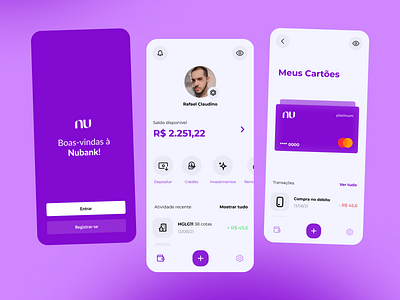 Nubank Redesign branding design flat graphic design interface ui ui design uiux ux