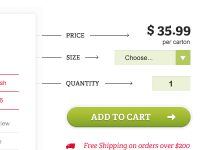 Sliding Add to Cart button cart ecommerce green magento prototype