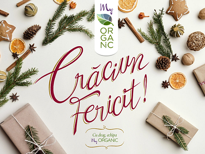 Christmas Card for My ORGANIC.ro drawing hand lettering myorganic typography
