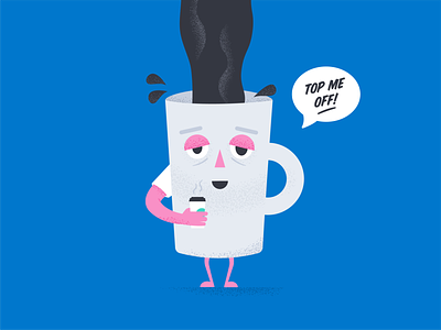 Caffeinated coffee design ill illustration illustrator java morning joe mug tired vector yawn