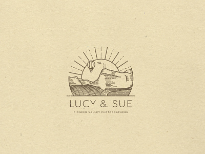 Lucy And Sue branding handmade hipster hot air balloon landscapes line drawing logo minimal mount tom mountains nature photography