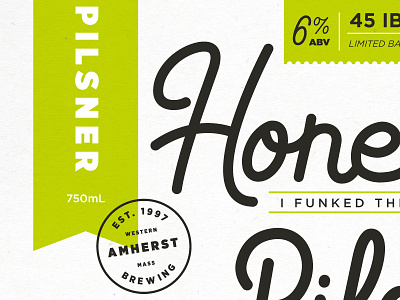 Funky Pils part deux beer design illustration lettering logo pilsner script stamp type typography vector