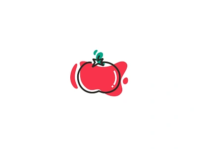 Lunch Dilemma branding food green icon illustration red stroke tomato type ui ux web