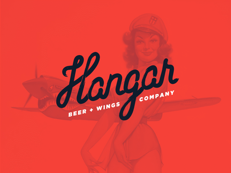 Hangar Script aviation design hangar illustration lettering logo paint brush planes type typography vector