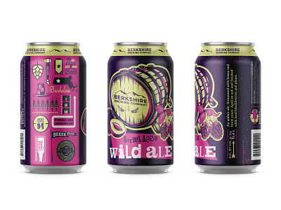Wild Ale Can barrel beer beer art beer label blackberries branding can design illustrator logo plum type typography vector