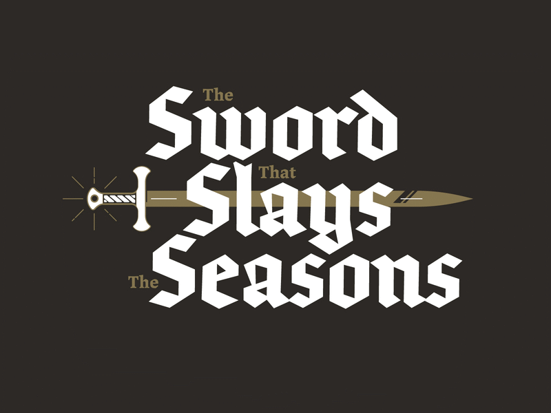Sword that Slays the Seasons beer label design beer bottle sour beer type lettering illustrator beer branding logo vector design illustration typography