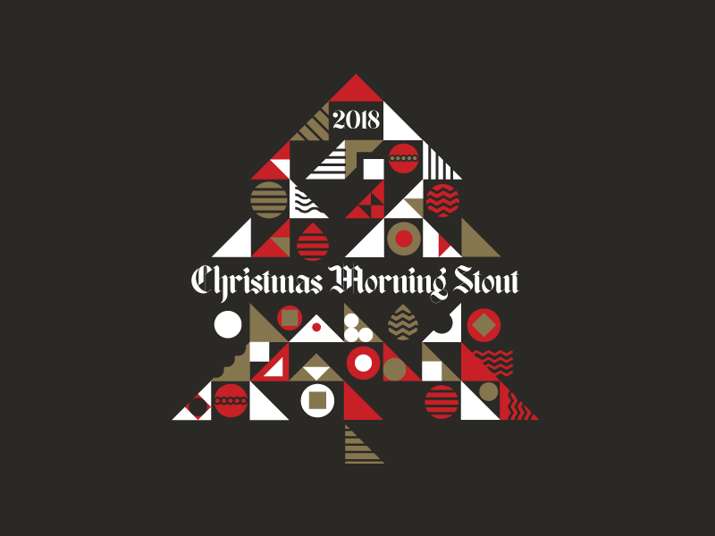 Xmas Morning Stout christmas tree craft beer stout beer label icon lettering illustrator beer branding type vector illustration typography