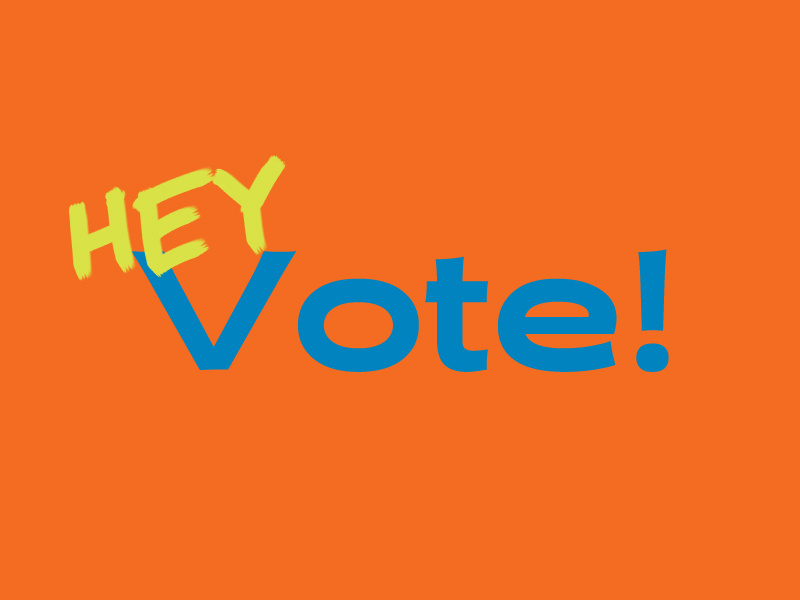 HEY Vote! voting votes voter halogen handdrawn vote icon lettering illustrator branding logo type vector design illustration typography