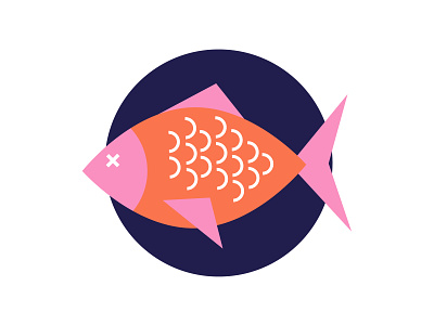 Fish cod design dinner fish flat food geometry icon illustration illustrator logo plate seafood sunny vector
