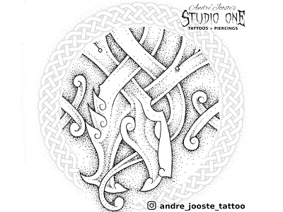 Jormungandr celtic celtic knot design dotwork dragon illustration norse norse mythology serpent tattoo viking viking logo vikings