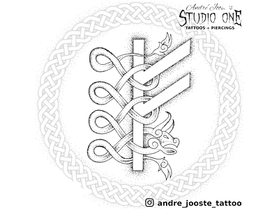 Fehu Rune celtic celtic knot design dotwork fehu futhark illustration norse norse mythology rune viking viking logo vikings