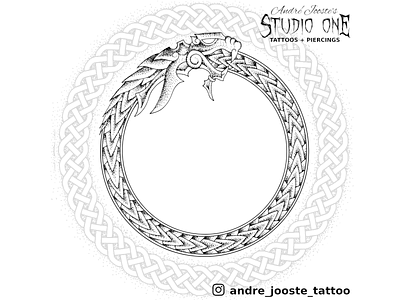 Ouroborus celtic celtic knot design dotwork illustration norse norse mythology viking viking logo vikings