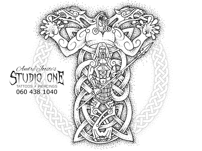Chuculainne celtic celtic knot design dotwork illustration logo norse viking vikings