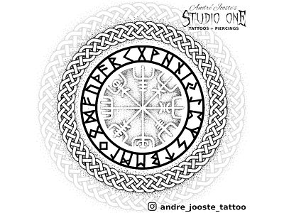 Vegvisir Nordic Compass celtic celtic knot design dotwork illustration norse norse mythology viking viking logo vikings