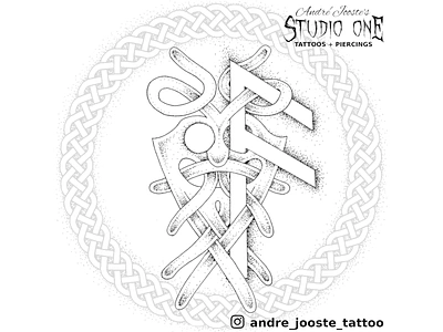 Ansuz Os Rune celtic celtic knot design dotwork illustration norse norse mythology odin viking viking logo vikings