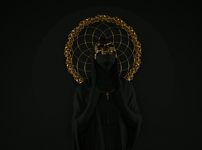 black gold 3d after effects black cinema4d dark gold illustration motion design octane skull