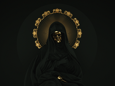 aca87c93028629 5e5a5e20ae581 3d after effects black cinema4d dark gold illustration motion design octane skull