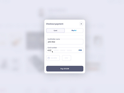 Modal payment checkout - Daily UI 2 (Credit Card Checkout)