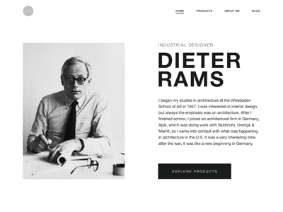 Dieter Rams Portfolio clean dieter helvetica minimal portfolio typography white