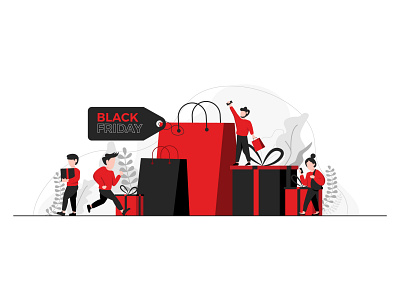 flat illustration black friday