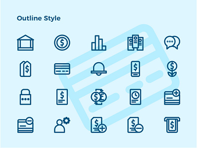 Fintech outline design fintech fintech app icon iconset outline