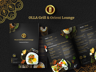 Restaurant Menu Design for OLLA Grill & Orient Lounge design graphic design menu design restaurant restaurant menu