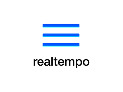 Realtempo logo blue branding clean logo music music logo realtempo realtime white