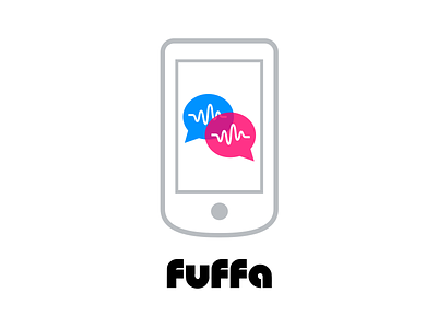 Fuffa logo app app logo blue clean logo pink white