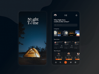 Night Time Mobile App Design UI
