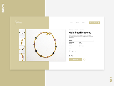 Dayli UI #012 - Product Page 012 100 adobe xd dayli challenge dayliui jewelry product product page ui