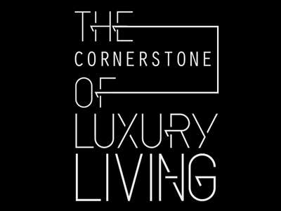The Cornerstone of Luxury Living black cornerstone luxury real estate typography white