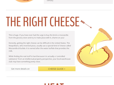 Pizza Guide - The Right Cheese! arrow cheese design guide illustration pizza website