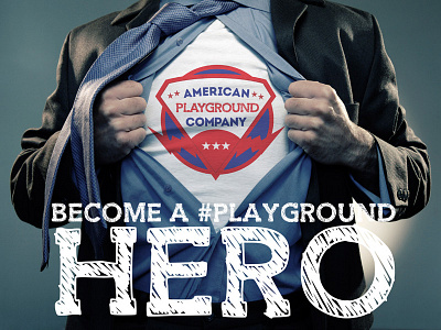 Playground Hero - Possible T-Shirt mockup for client blue hero playground red superhero white