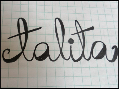 Talita hand made name typography