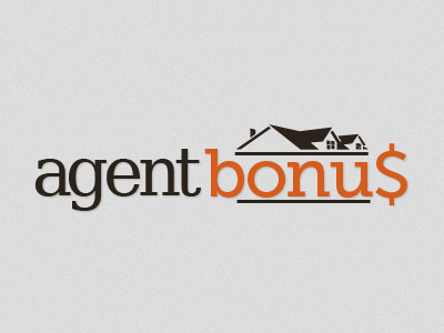 Agent Bonus Logo brown house logo orange real estate