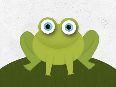 Mr. Frog eyes frog grass green illustration kids texture