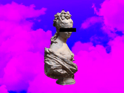 vaporware glitch ! clouds experiment glitch statue vaporware