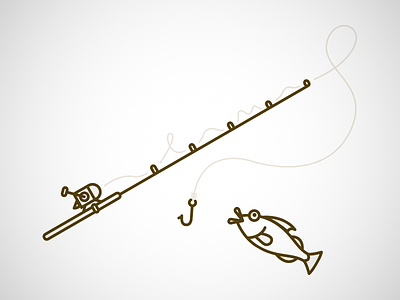 Gone Fishing fish fishing fishing pole illustration lines vector