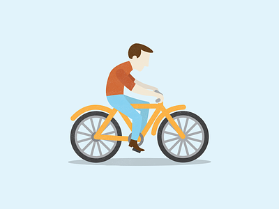 Biking Man bike commuter illustration man wellness