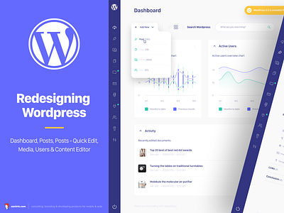 Redesigning Wordpress app backend dashboard design editor figma icon media redesign simple ui ux vector wordpress