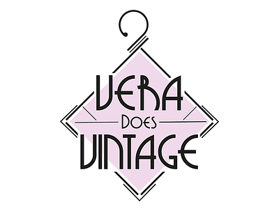 Vera Does Vintage - Shop Logo Design art clothes coat deco hanger logo vintage