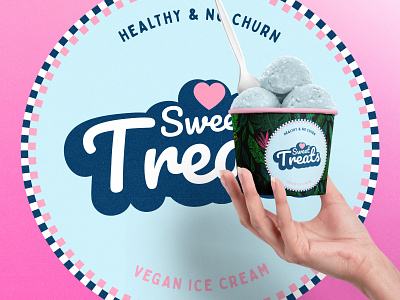 Sweet Treats brand branding clean design food ice ice cream icecream illustration logo logos logotype minimal package package design packaging vegan