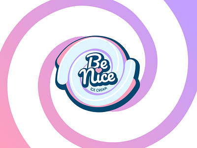 Be Nice - Ice Cream logotype design brand brand identity branding clean colors cream design food icecream illustration logo logo inspiration logos logotype soft symbol