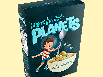 Sugar Frosted Planets cereal cereal box character design illustration packaging