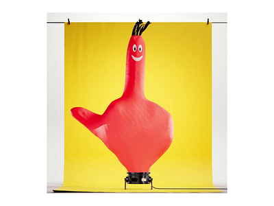 Giant Inflatable Middle Finger 3d animation c4d flip off middle finger motion redshift sculpture